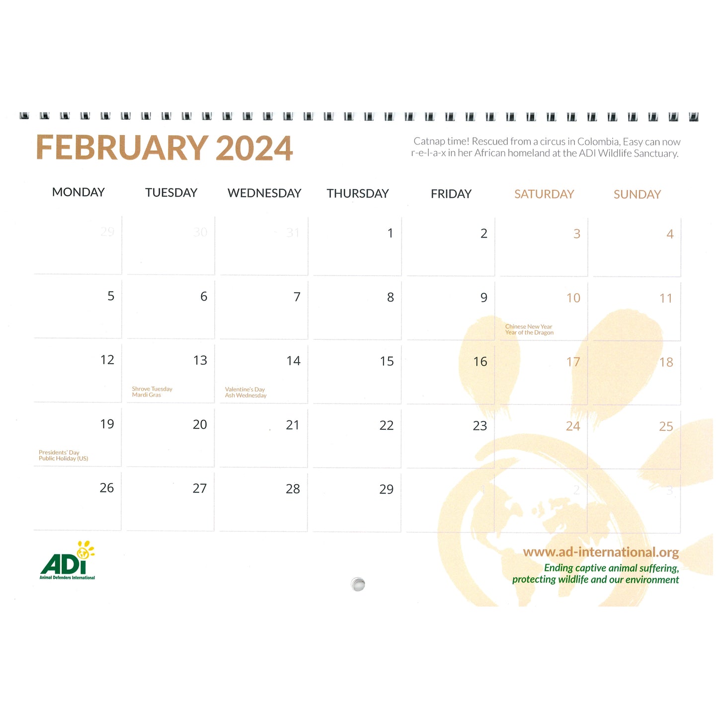 ADI Animal Rescue Calendar 2024
