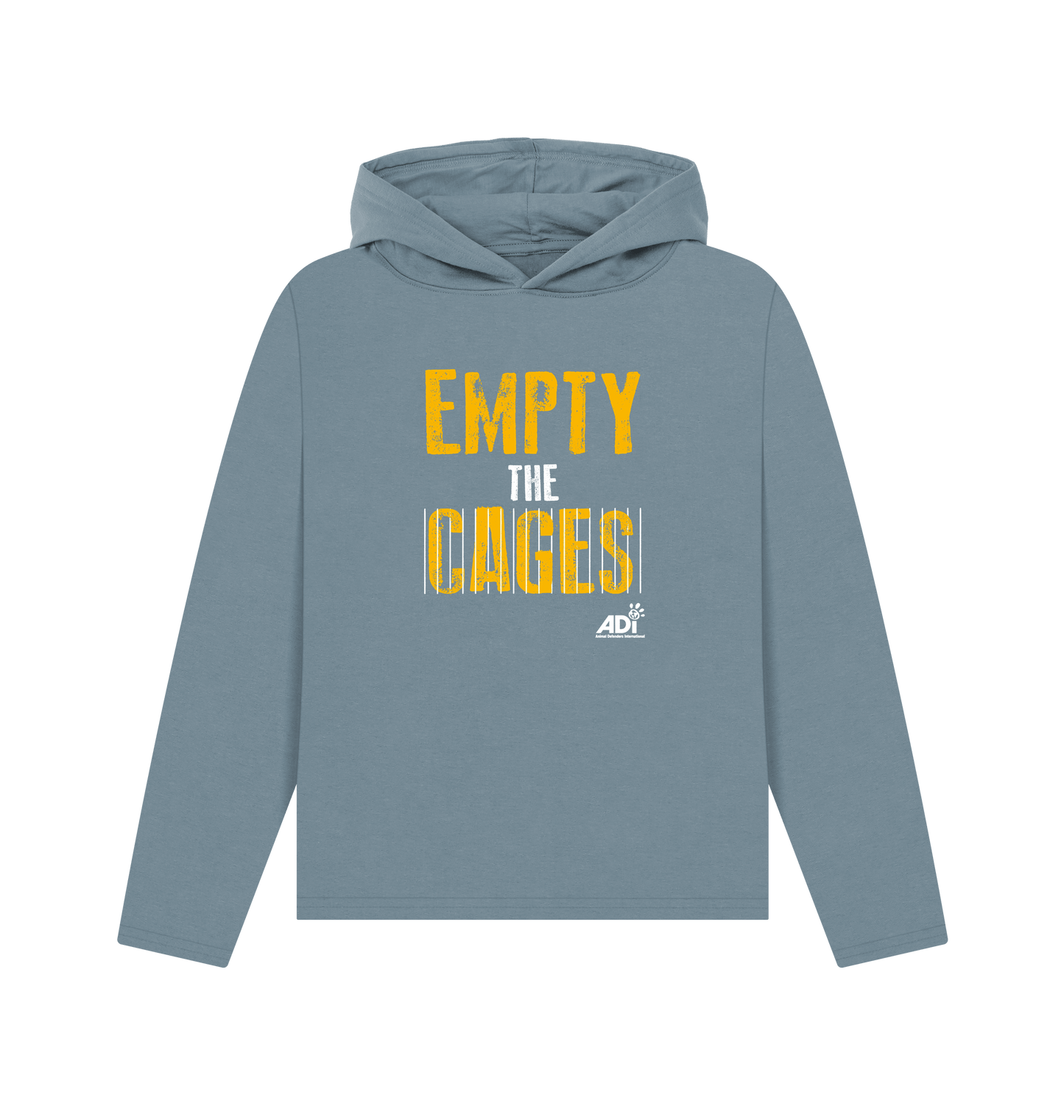 Stone Blue Printed Hoody Front