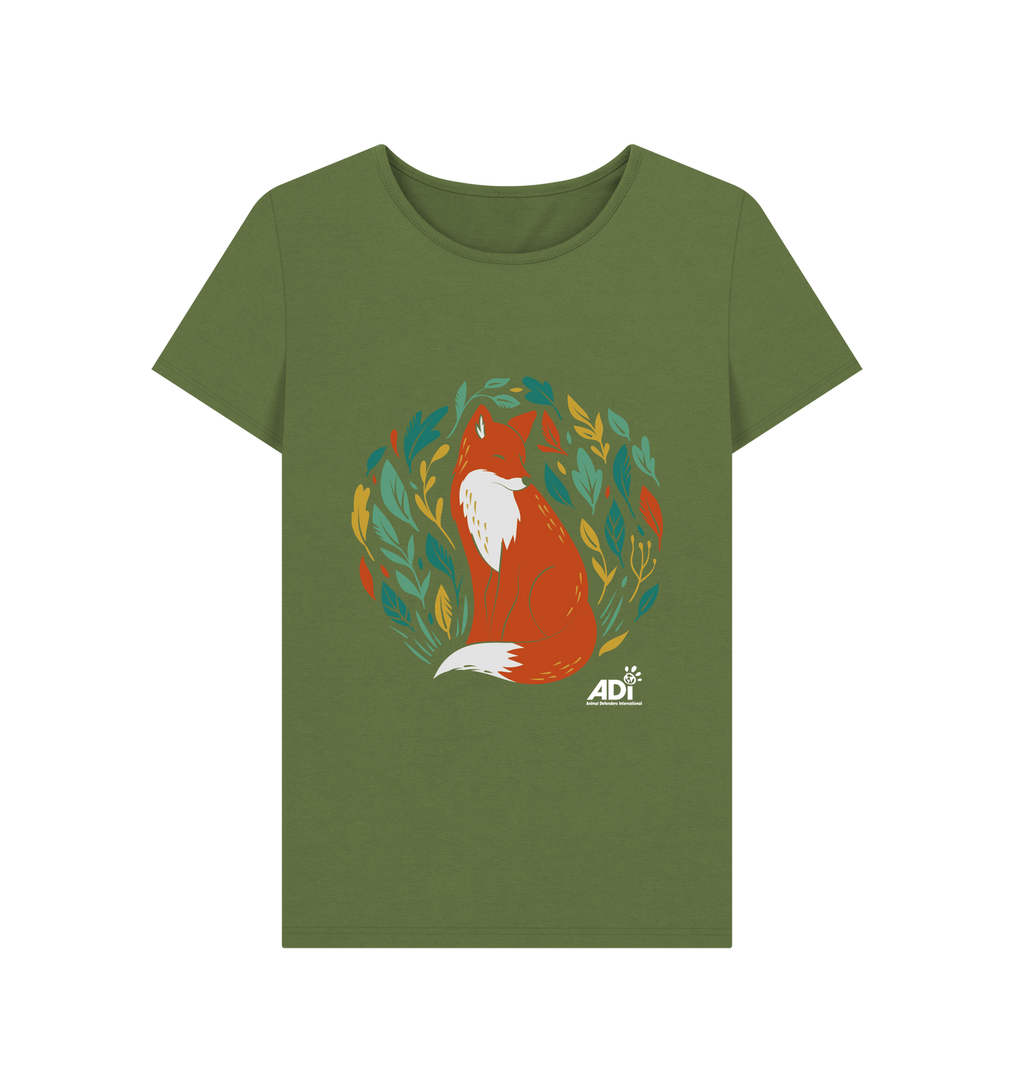 Khaki Printed T-shirt Front