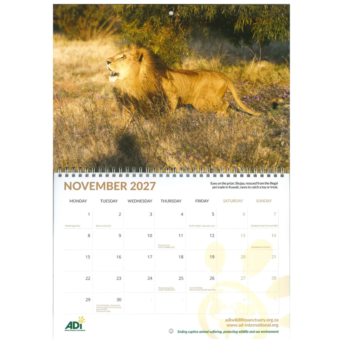 ADI Animal Rescue Calendar 2027