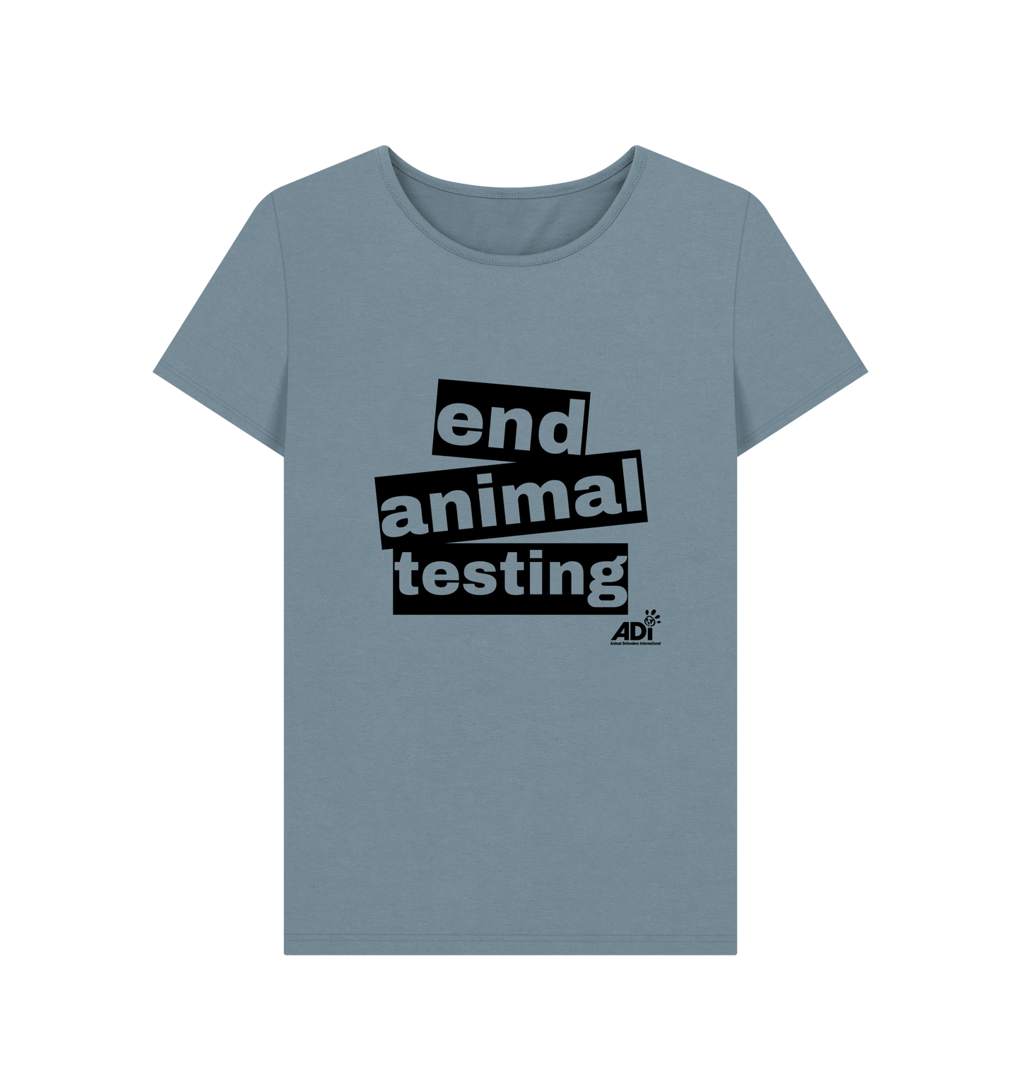 Stone Blue Printed T-shirt Front