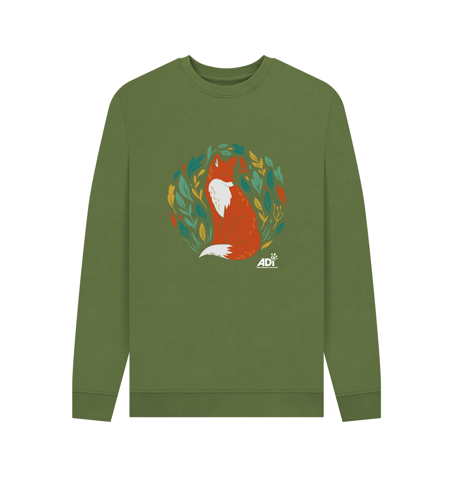 Khaki Printed Sweater Front