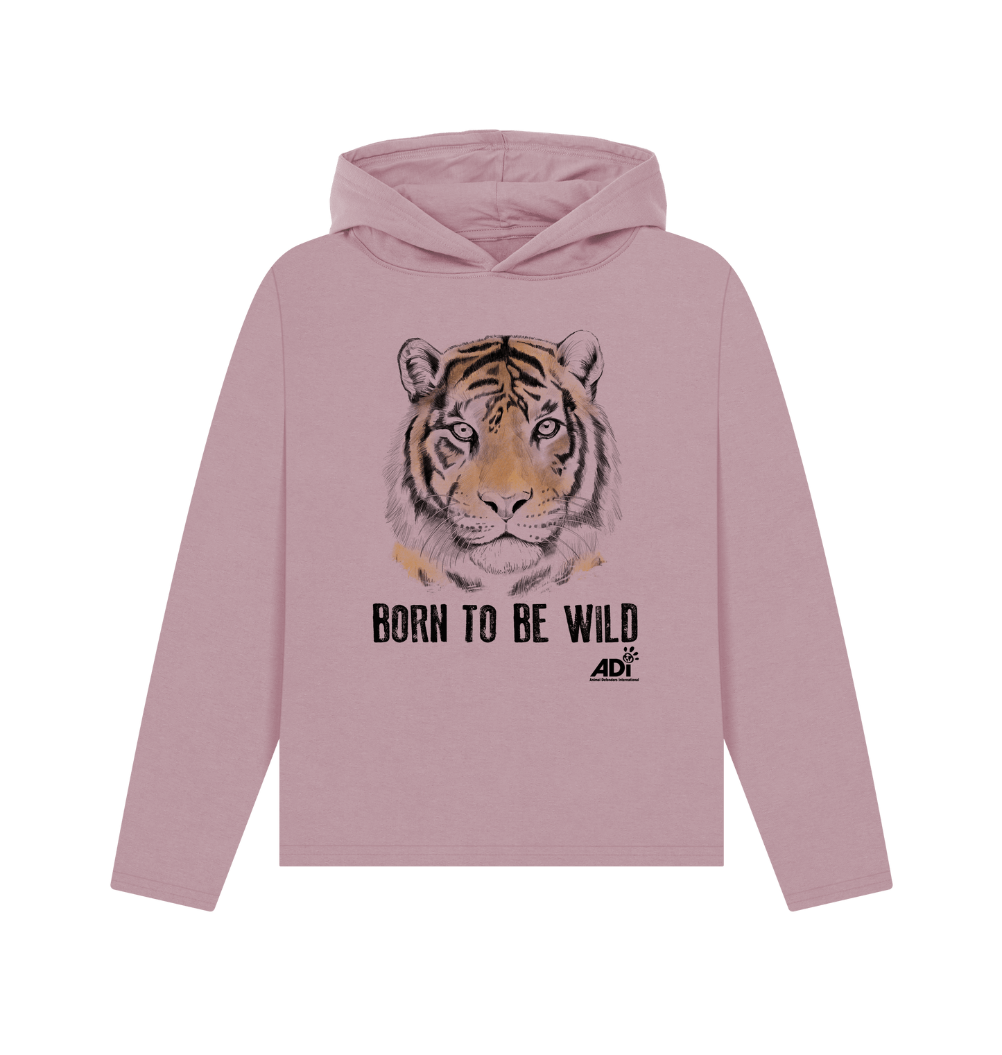 Mauve Printed Hoody Front