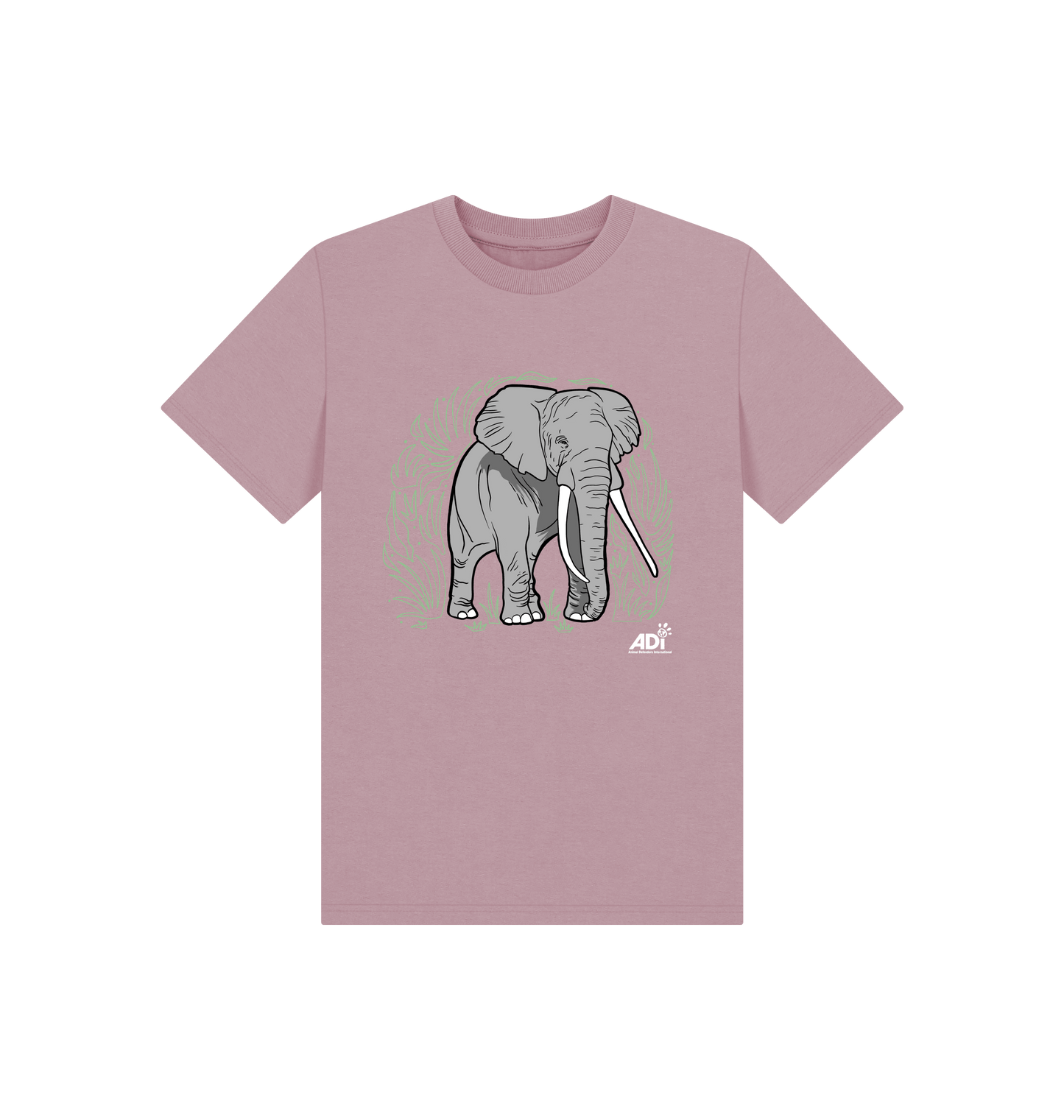 Mauve Printed Kids T-Shirt Front