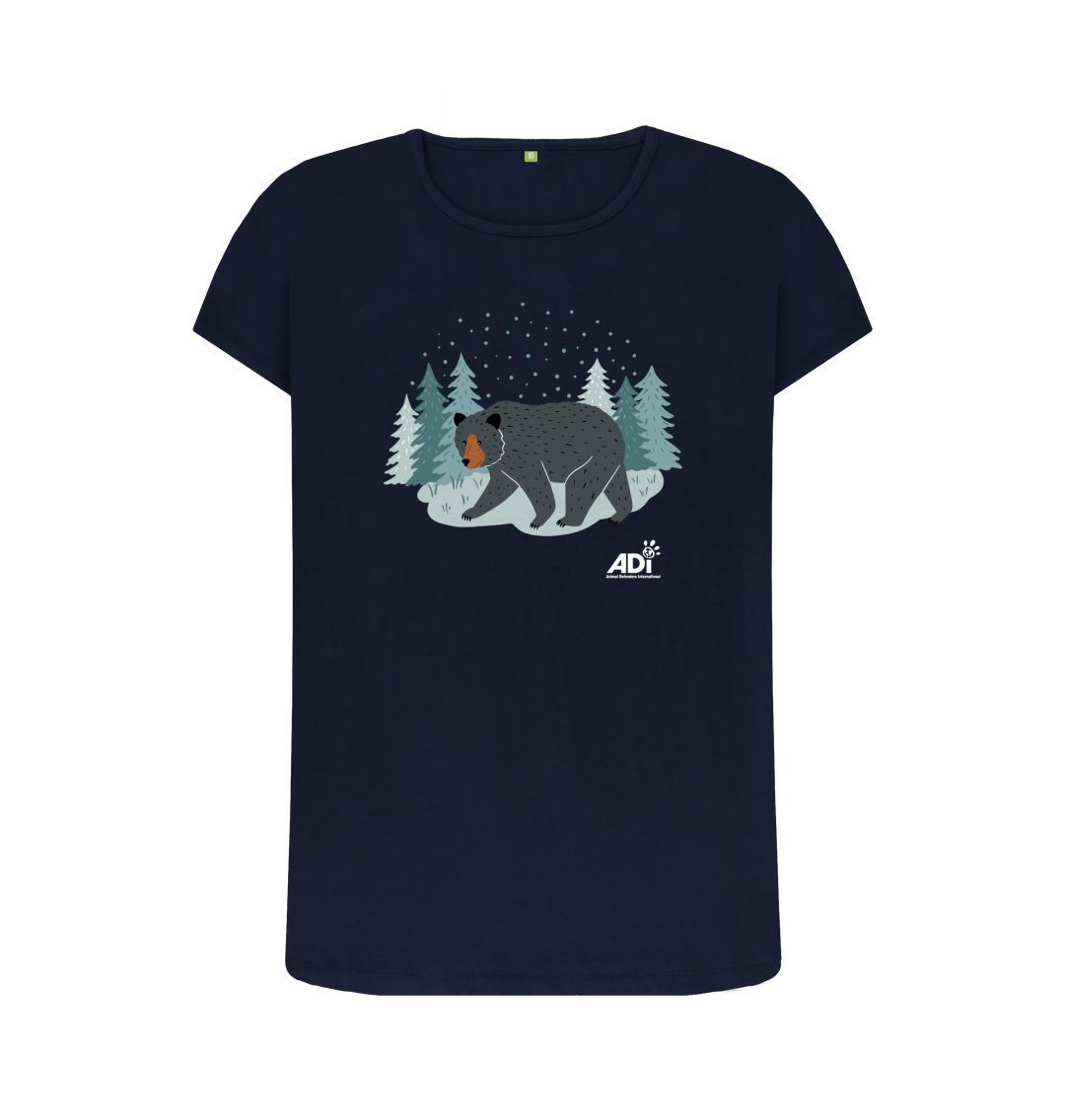 Navy Blue Winter Bear Women's Top