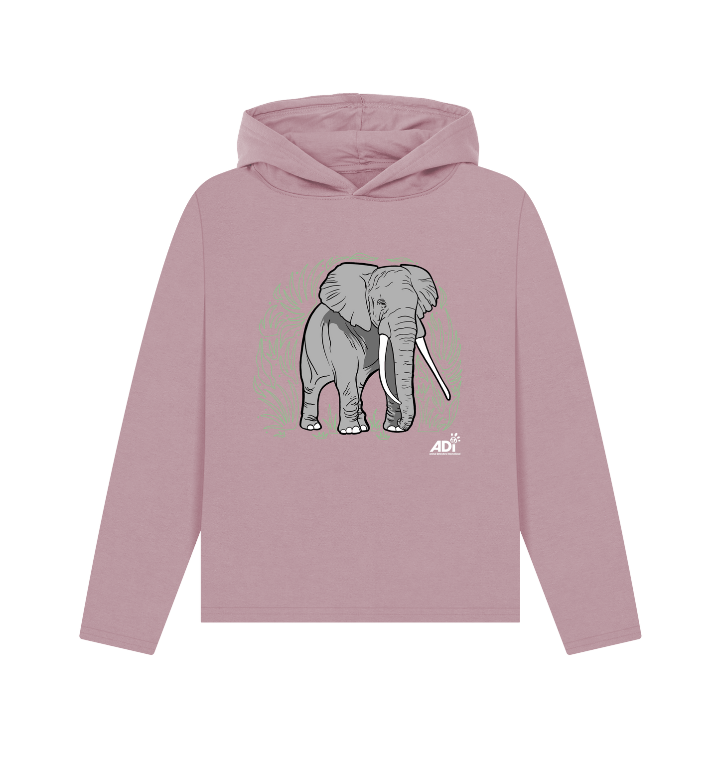 Mauve Printed Hoody Front