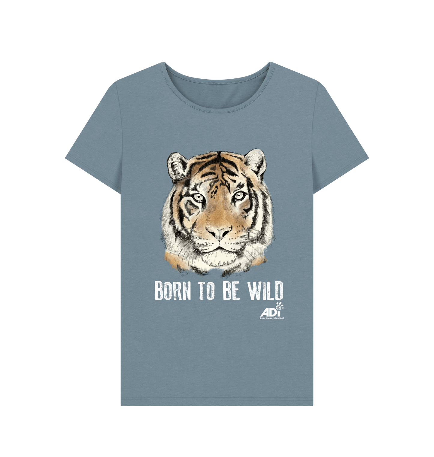 Stone Blue Printed T-shirt Front
