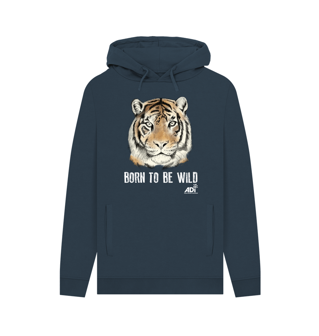 Navy Printed Hoody