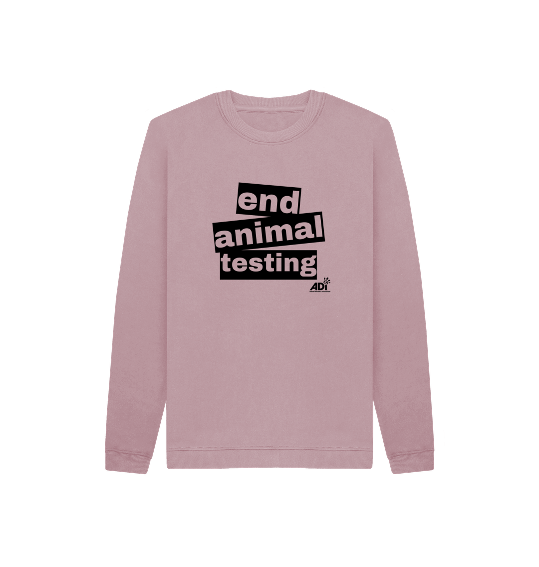 Mauve End Animal Testing Kids Jumper