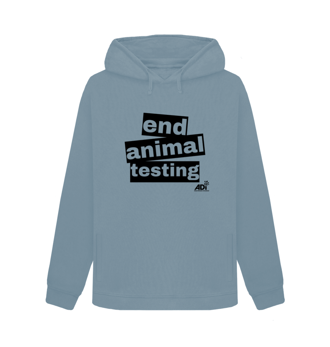 Stone Blue End Animal Testing Women's Hoodie