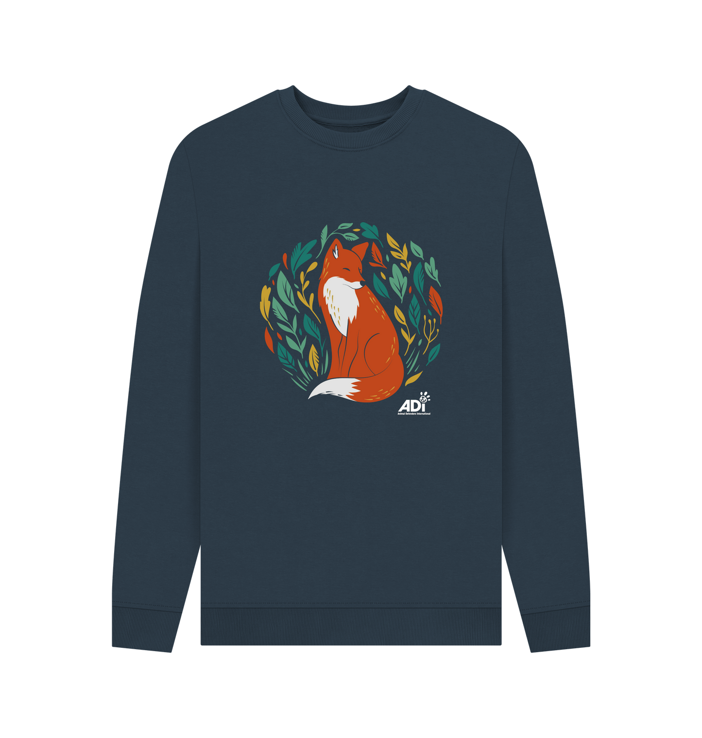 Navy Blue Printed Sweater Front