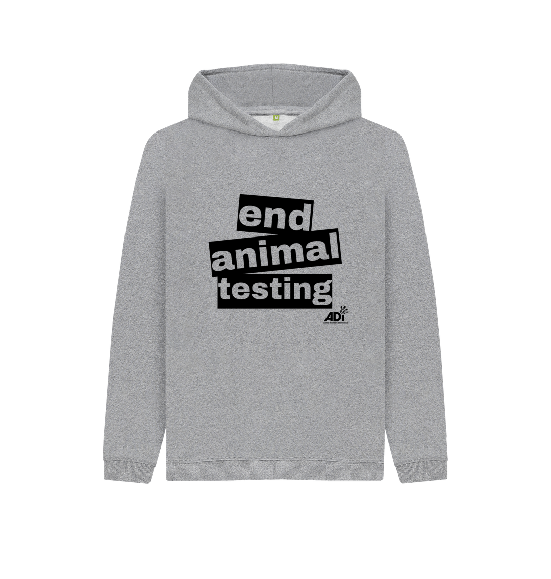 Athletic Grey End Animal Testing Kids Hoody