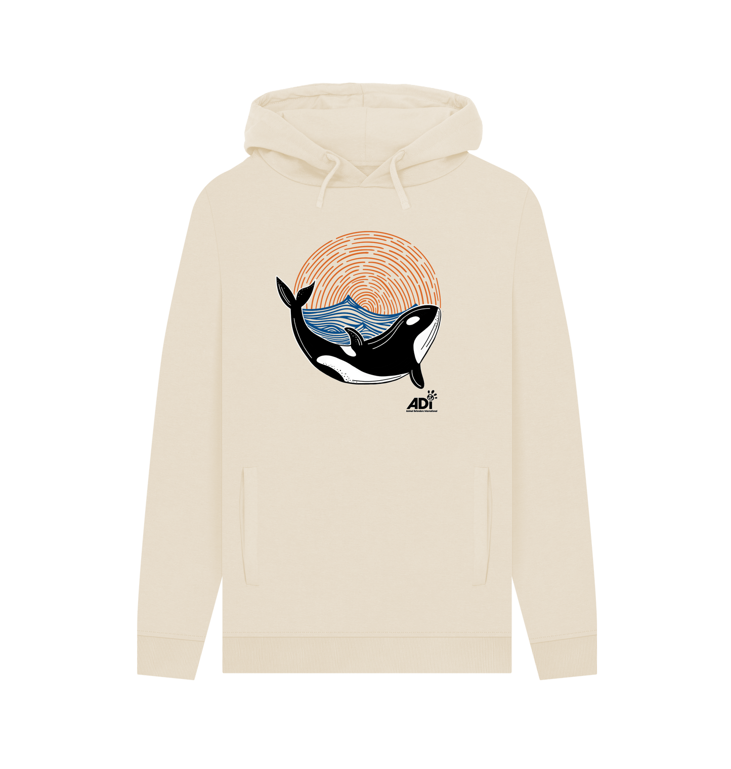 Oat Printed Hoody Front