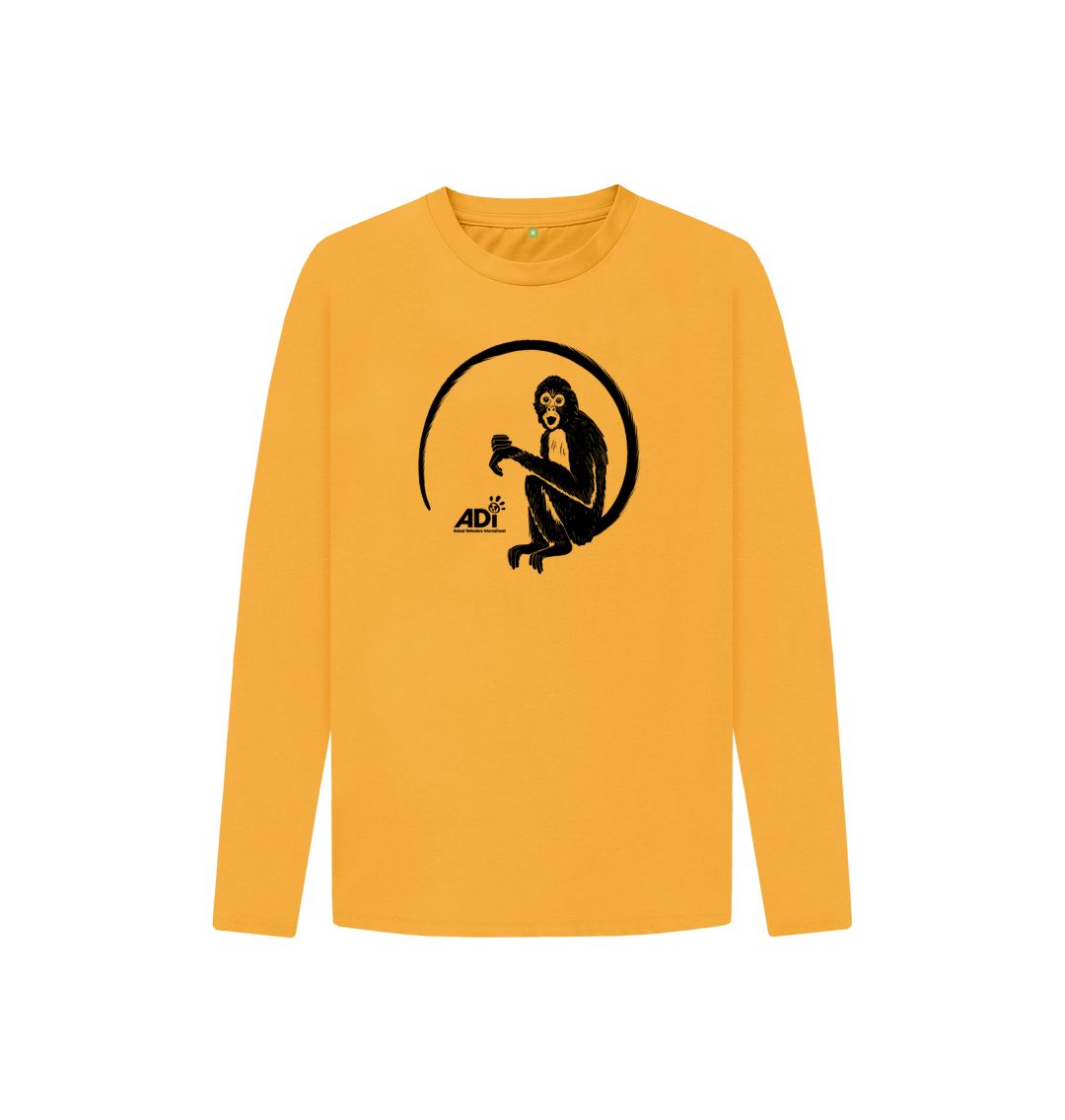 Mustard Spider Monkey Kids Long-Sleeved T-shirt