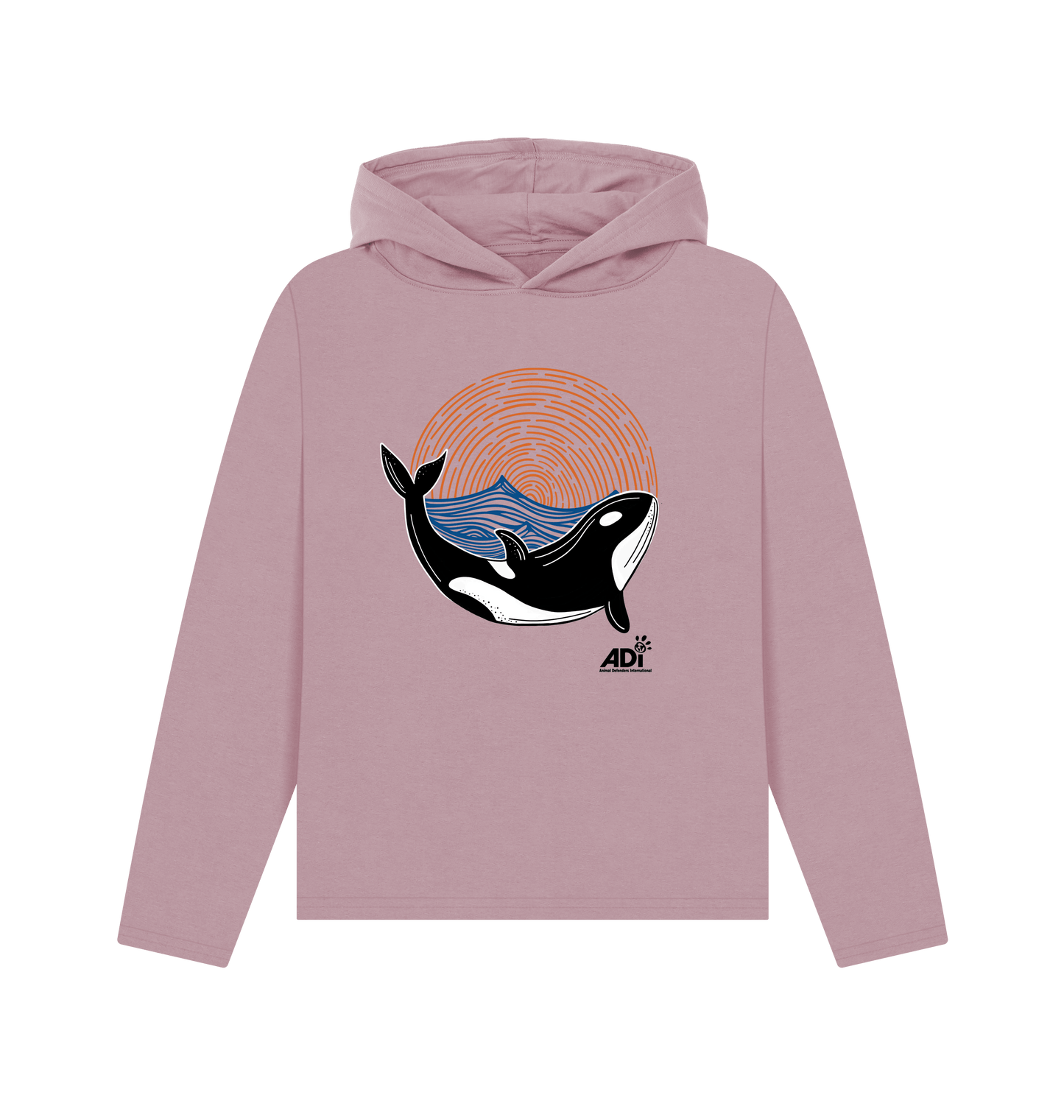 Mauve Printed Hoody Front