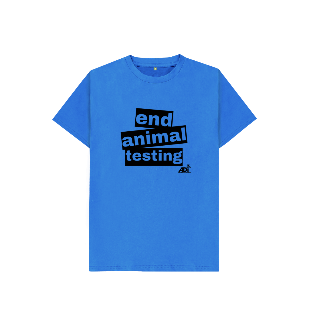 Bright Blue End Animal Testing Kids T-shirt