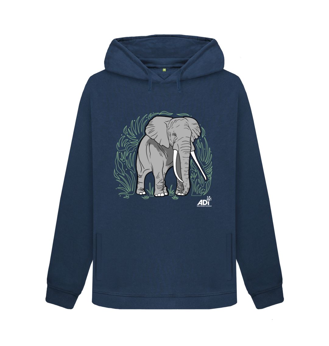 Navy Blue Elephant Women's Hoodie