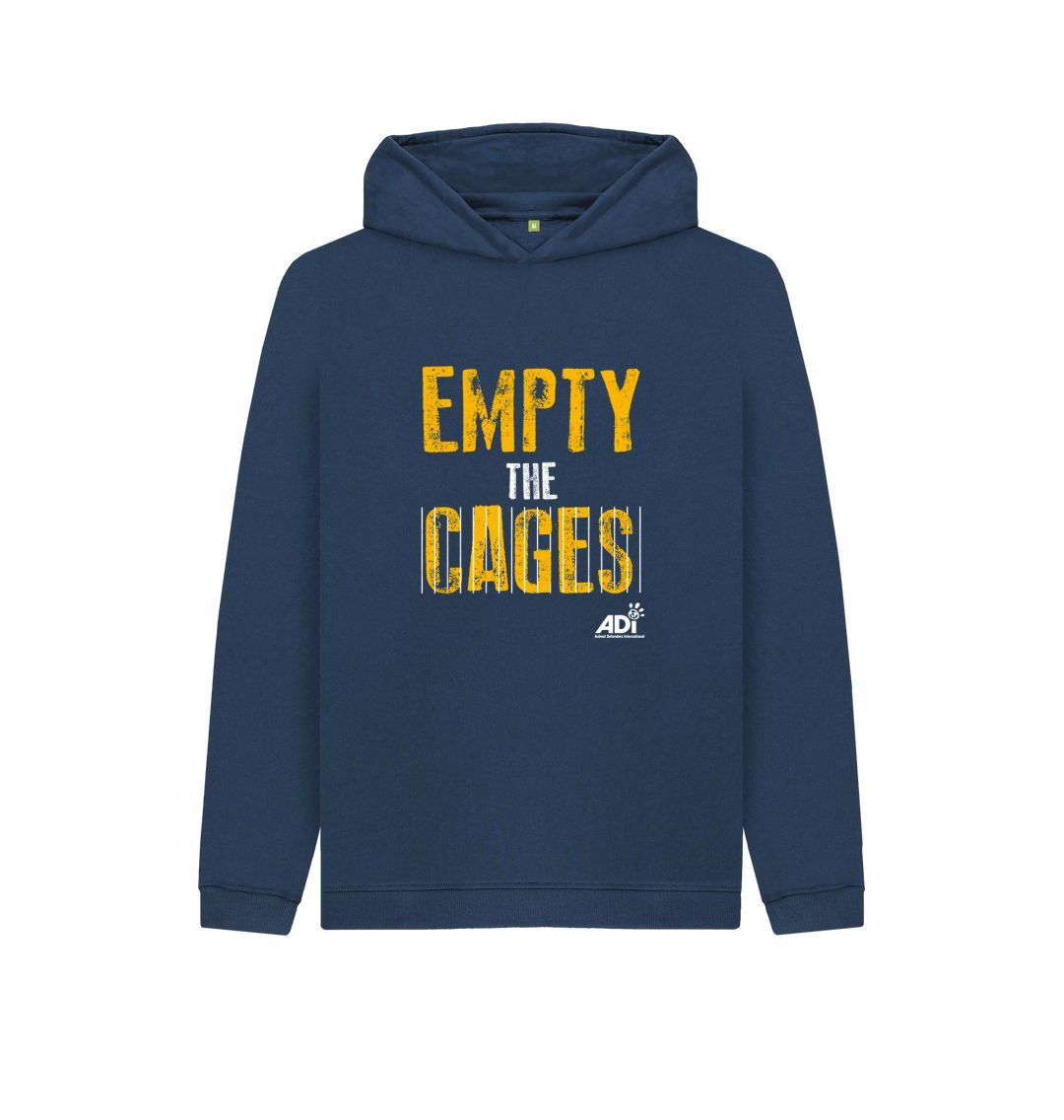 Navy Blue Empty The Cages Kids Hoody