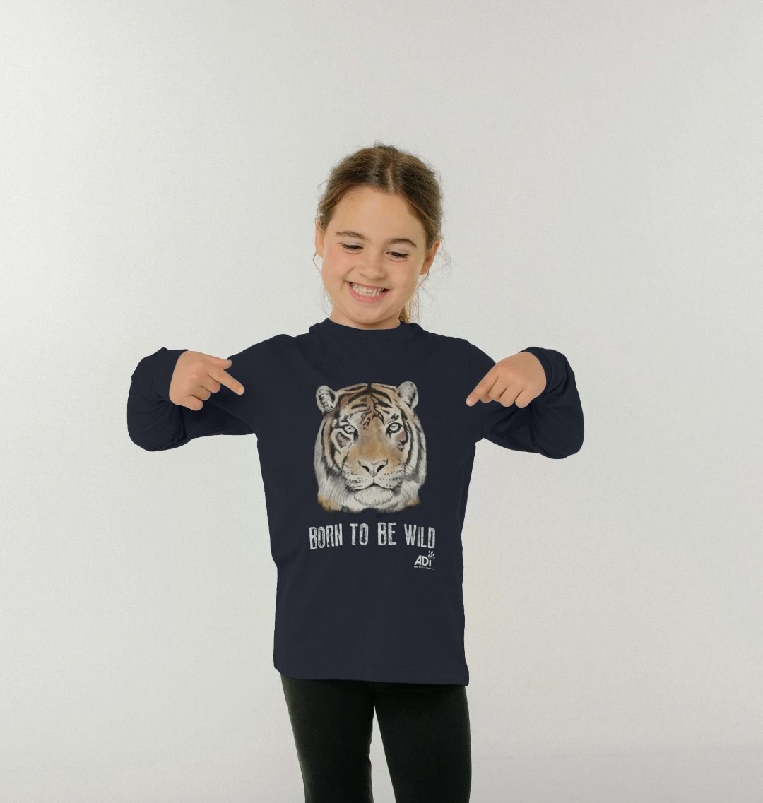 Born To Be Wild Dark Kids Long Sleeved Kids T-shirt