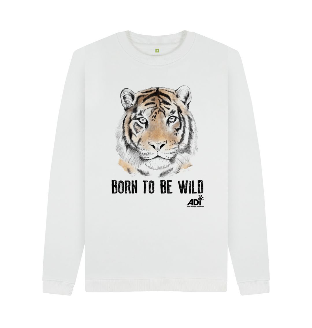 White Born To Be Wild Men's Sweatshirt