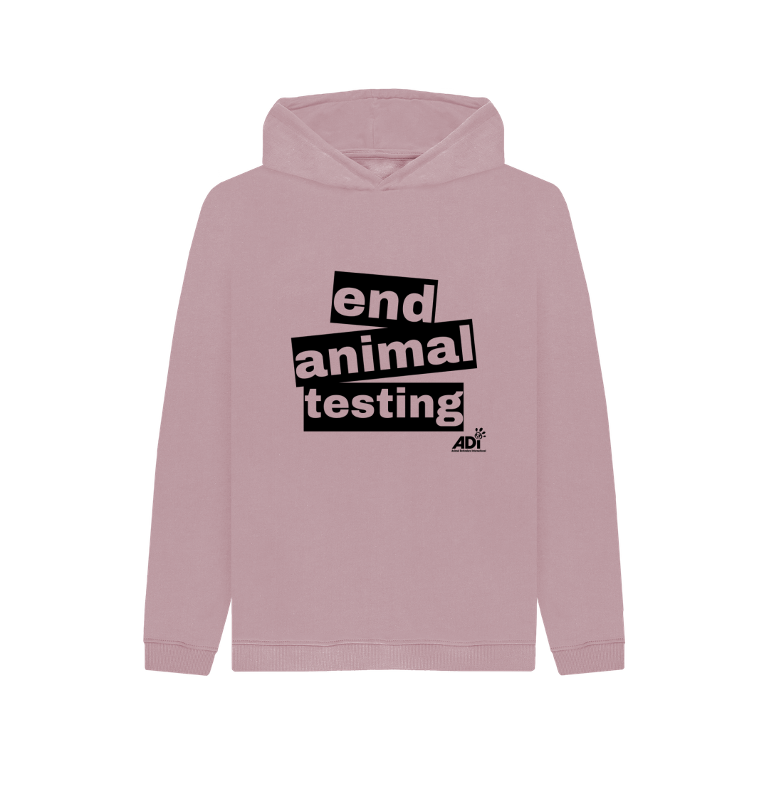 Mauve End Animal Testing Kids Hoody