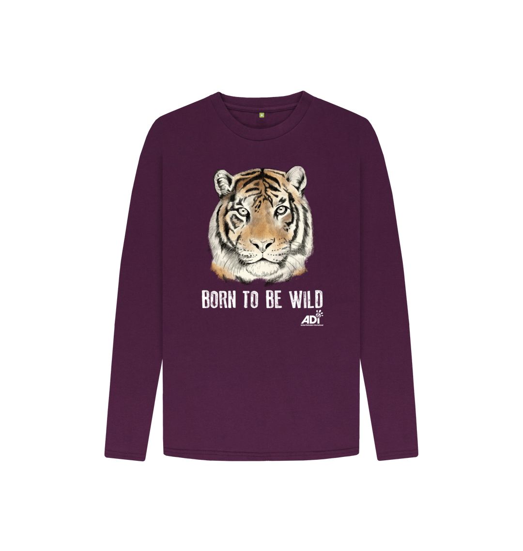 Purple Born To Be Wild Dark Kids Long Sleeved Kids T-shirt