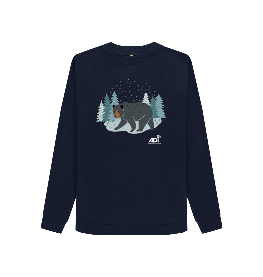 Navy Blue Winter Bear Women's Jumper