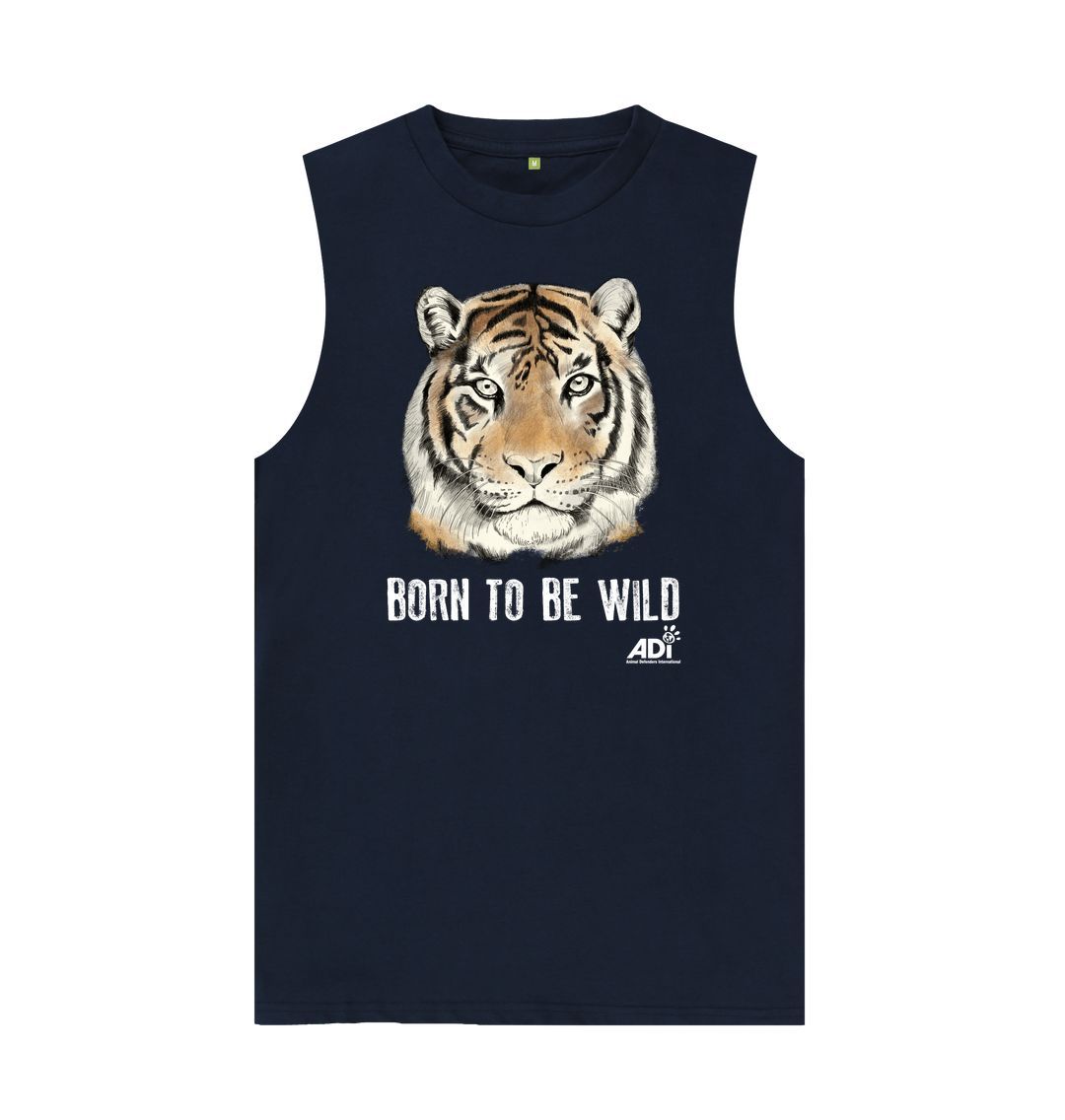 Navy Blue Born To Be Wild Dark Men's Tank Top