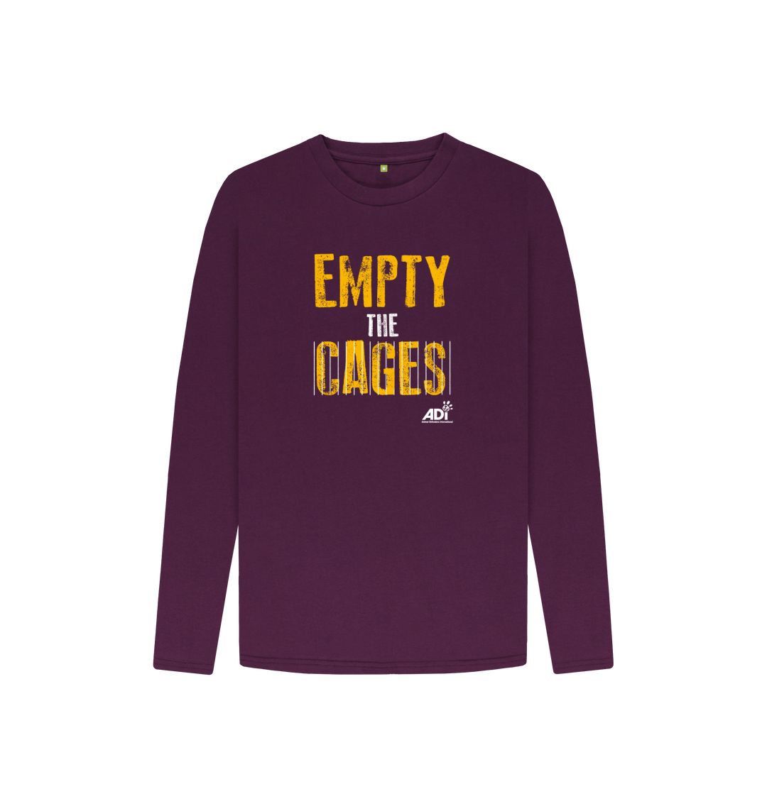 Purple Empty The Cages Kids Long Sleeved T-shirt