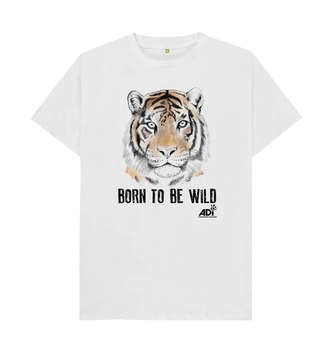 White Born To Be Wild Men's T-Shirt