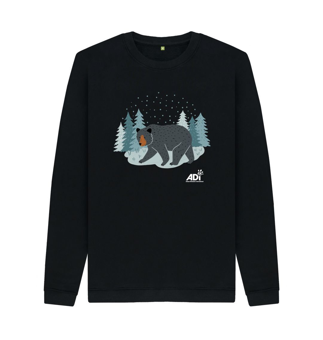 Black Winter Bear Men's Sweater