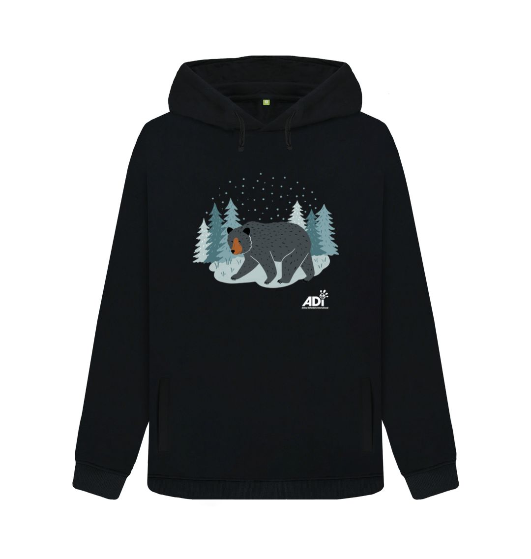 Black Winter Bear Women's Hoodie