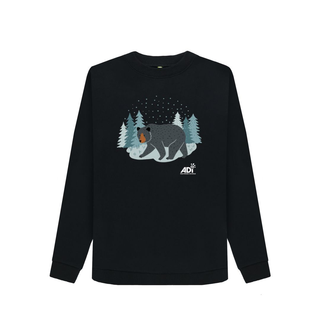 Black Winter Bear Women's Jumper
