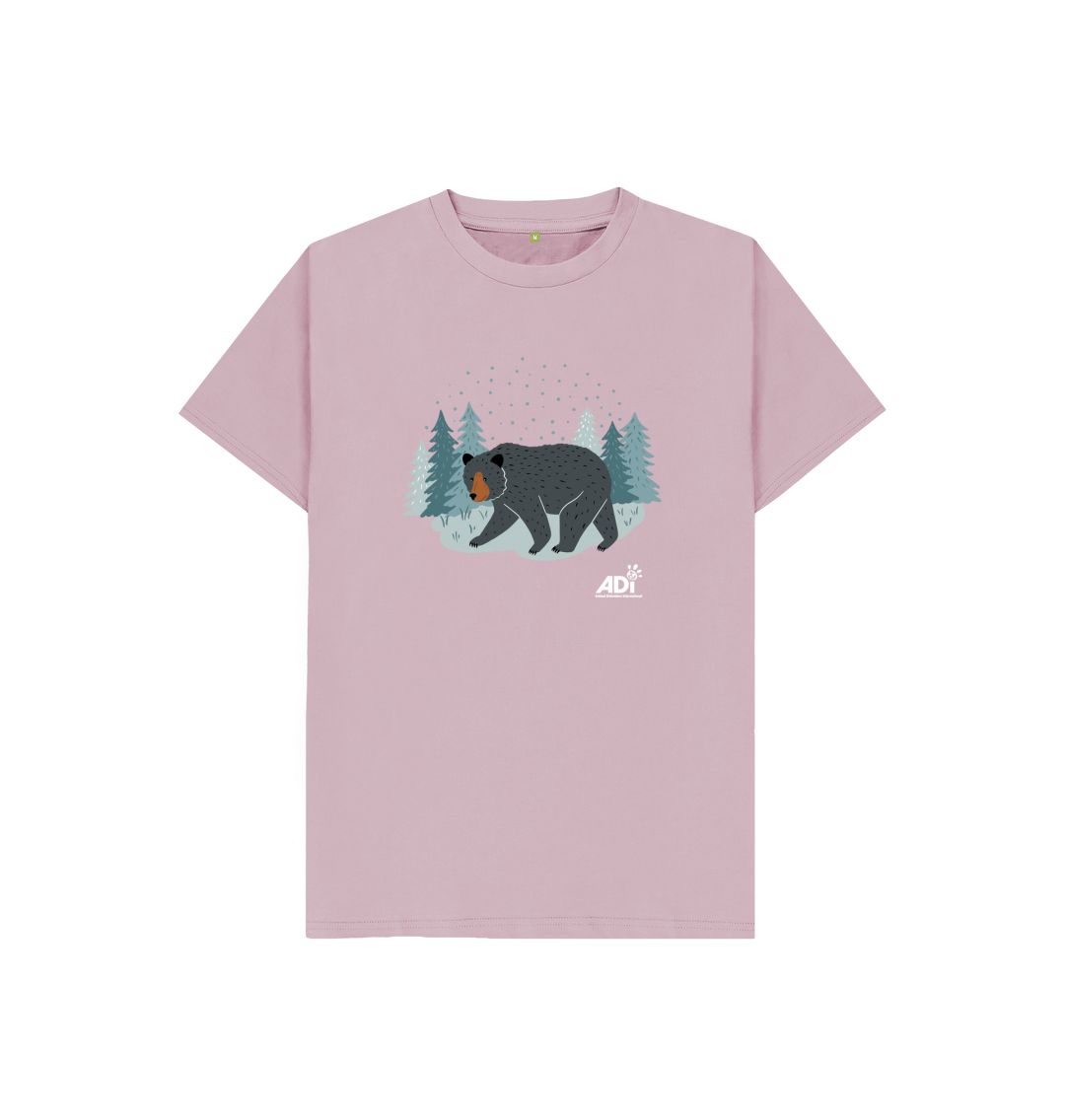 Mauve Winter Bear Kids T-Shirt