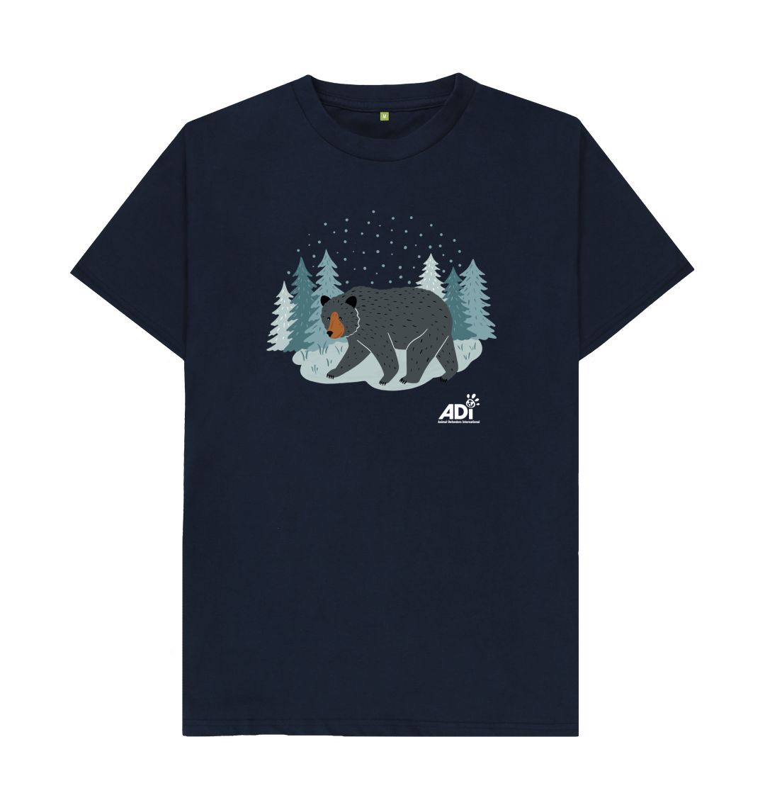Navy Blue Winter Bear Men's T-Shirt