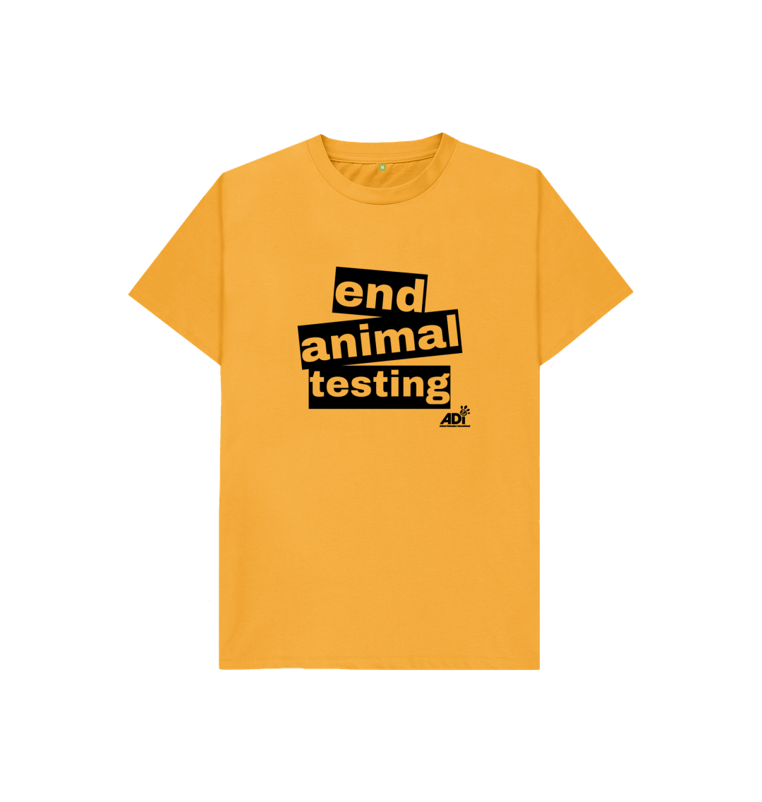 Mustard End Animal Testing Kids T-shirt