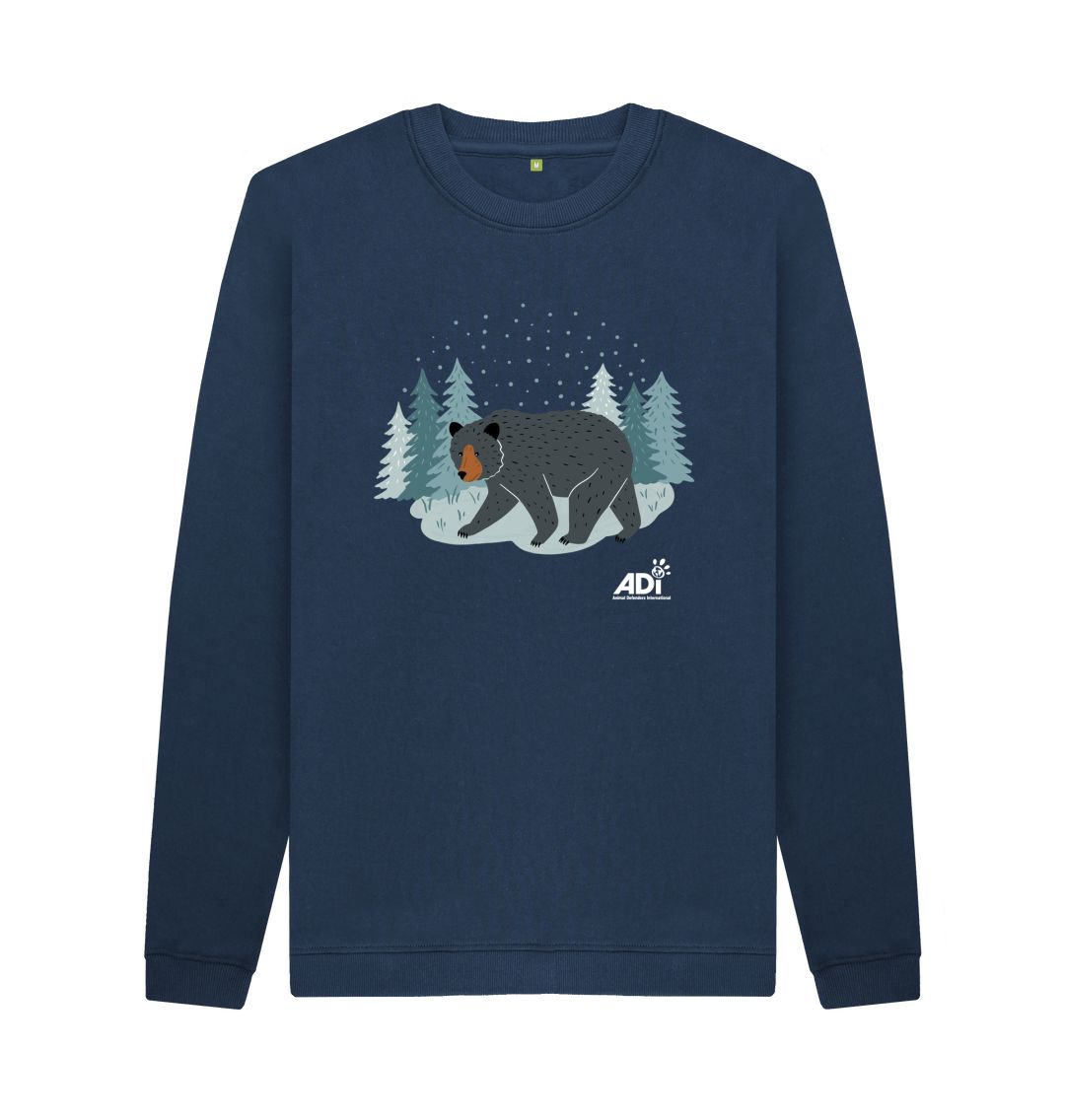 Navy Blue Winter Bear Men's Sweater
