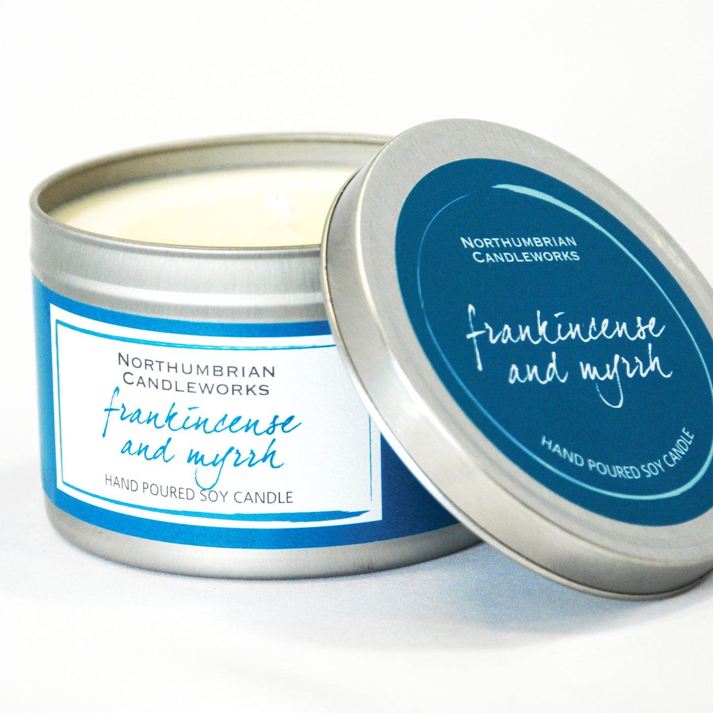 Scented candle frankincense and myrrh