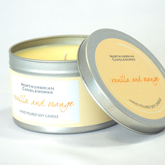 Scented candle vanilla and orange