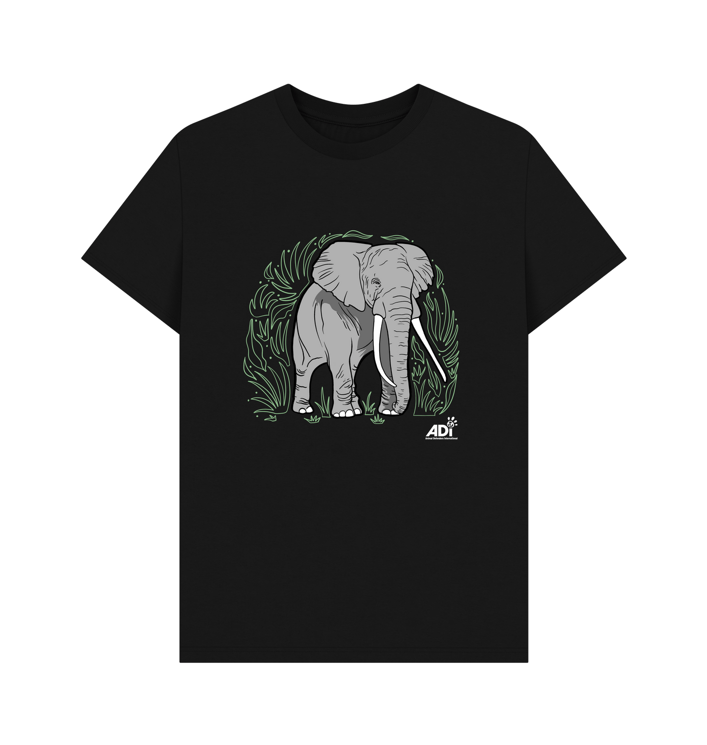 Black Printed T-shirt Front