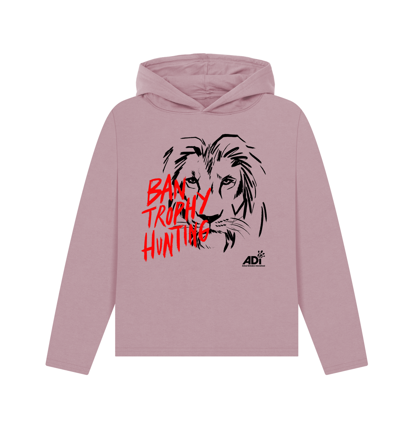 Mauve Printed Hoody Front