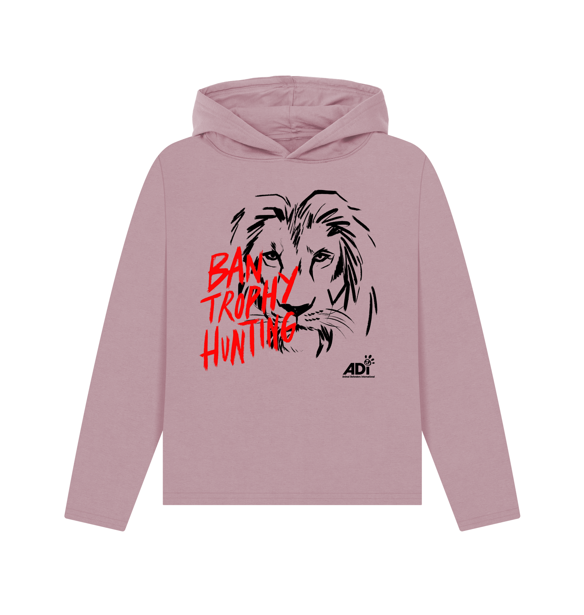 Mauve Printed Hoody Front