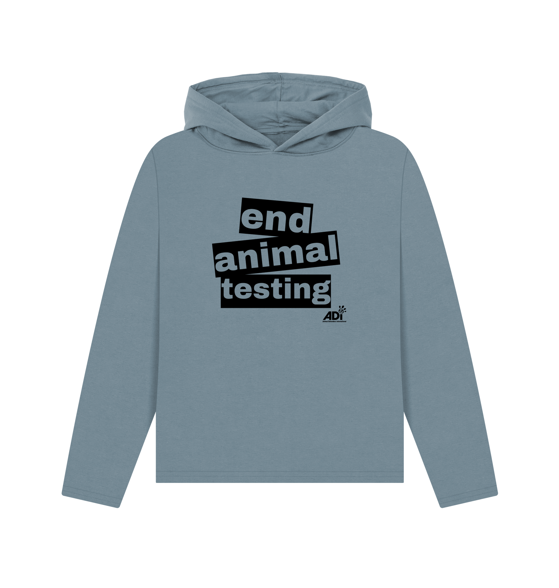 Stone Blue Printed Hoody Front