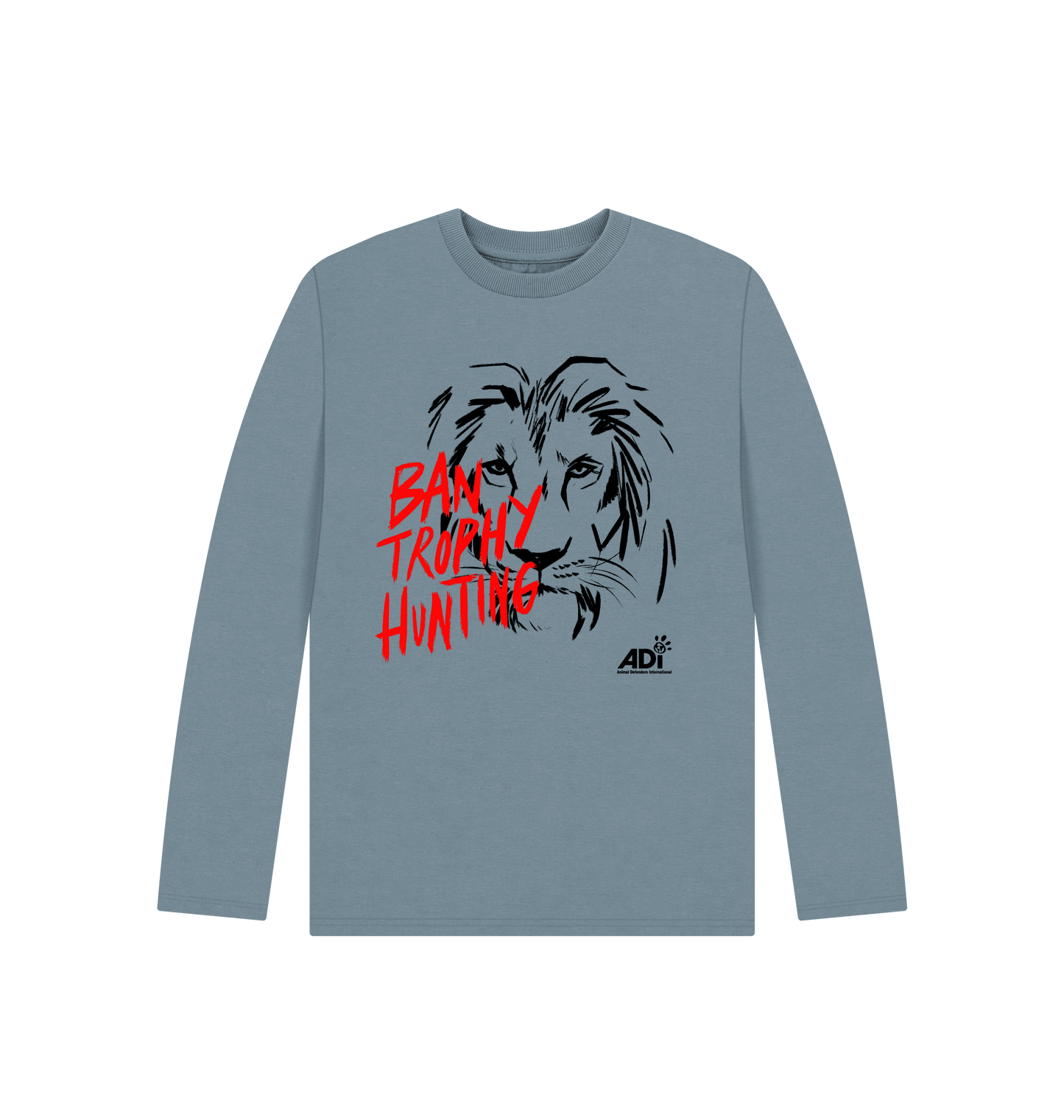 Stone Blue Printed Kids T-Shirt Front