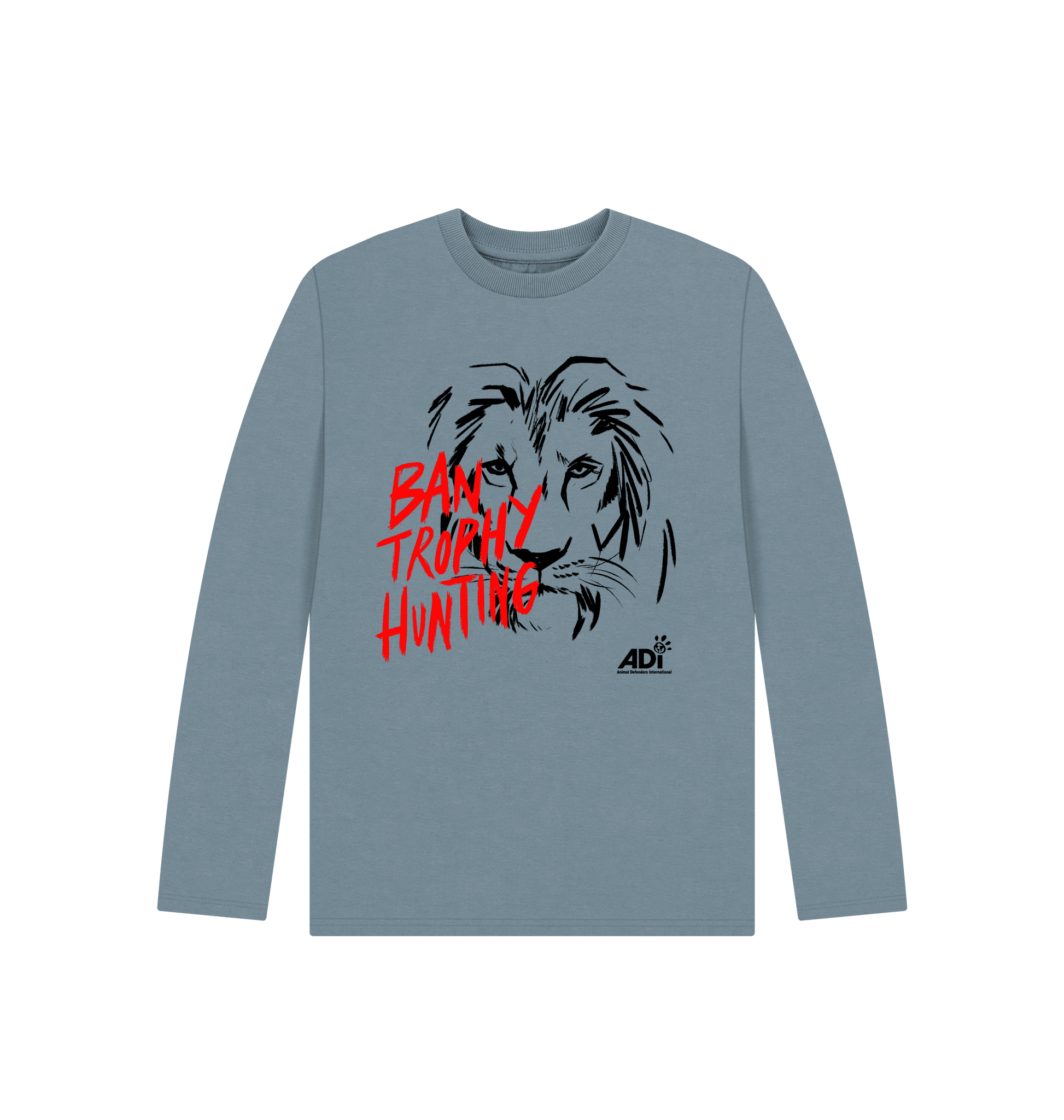 Stone Blue Printed Kids T-Shirt Front