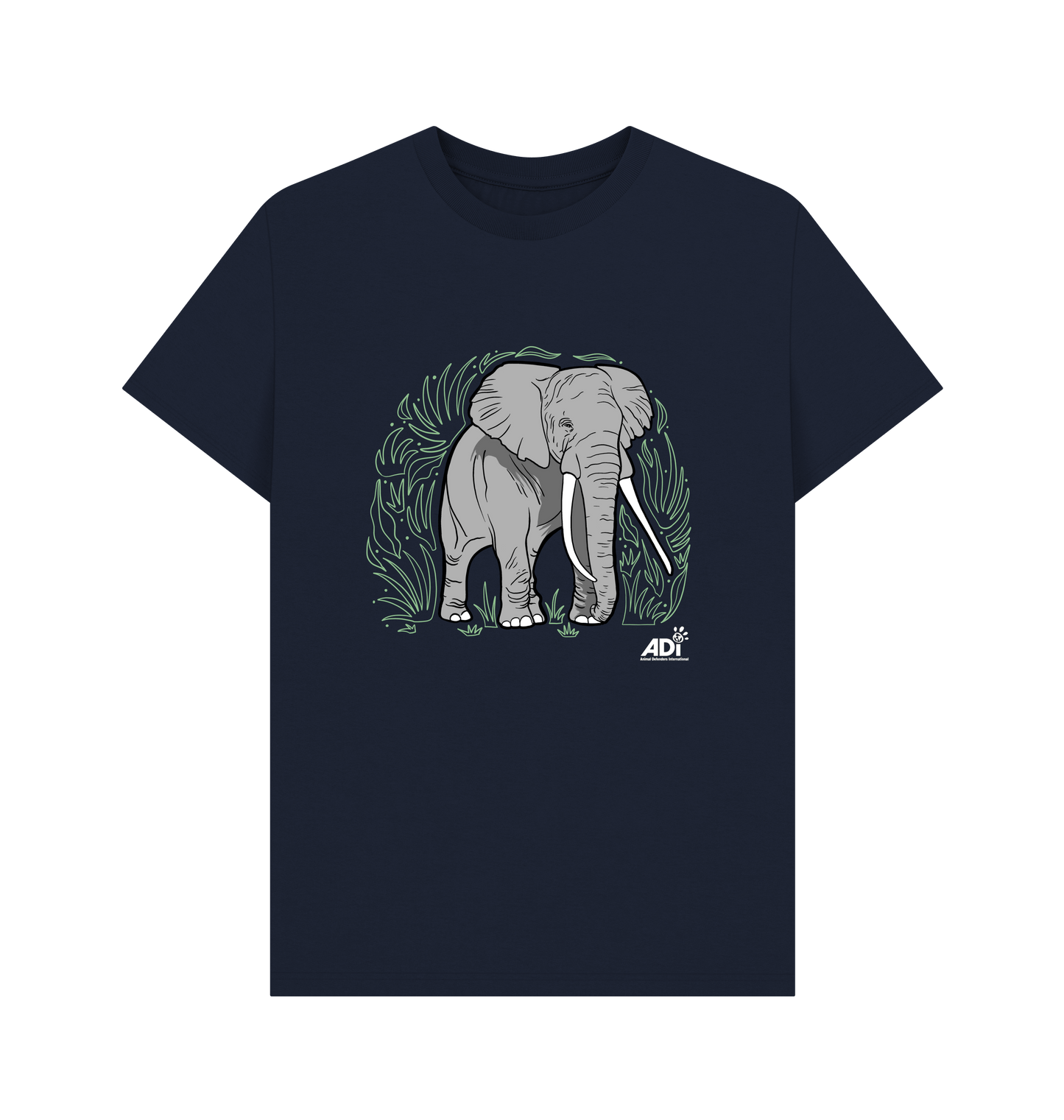Navy Blue Printed T-shirt Front