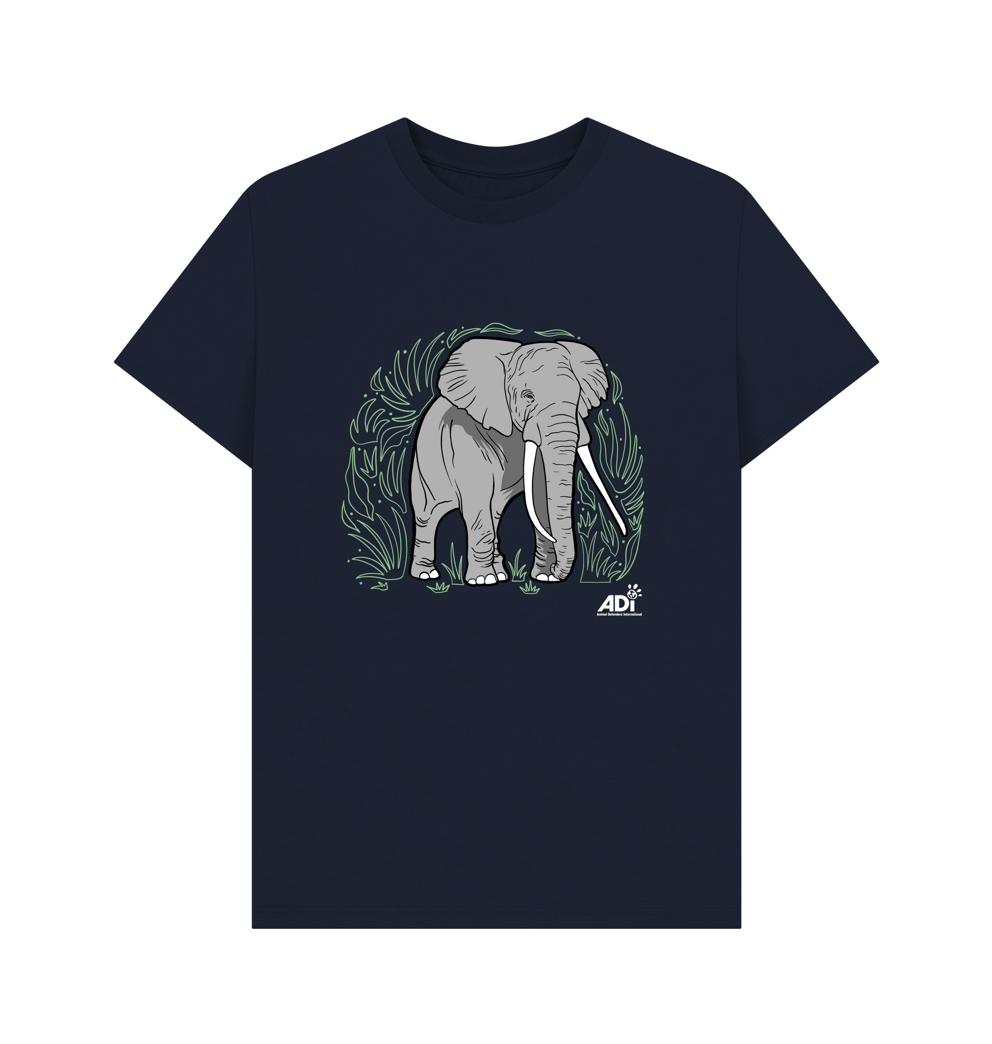 Navy Blue Printed T-shirt Front