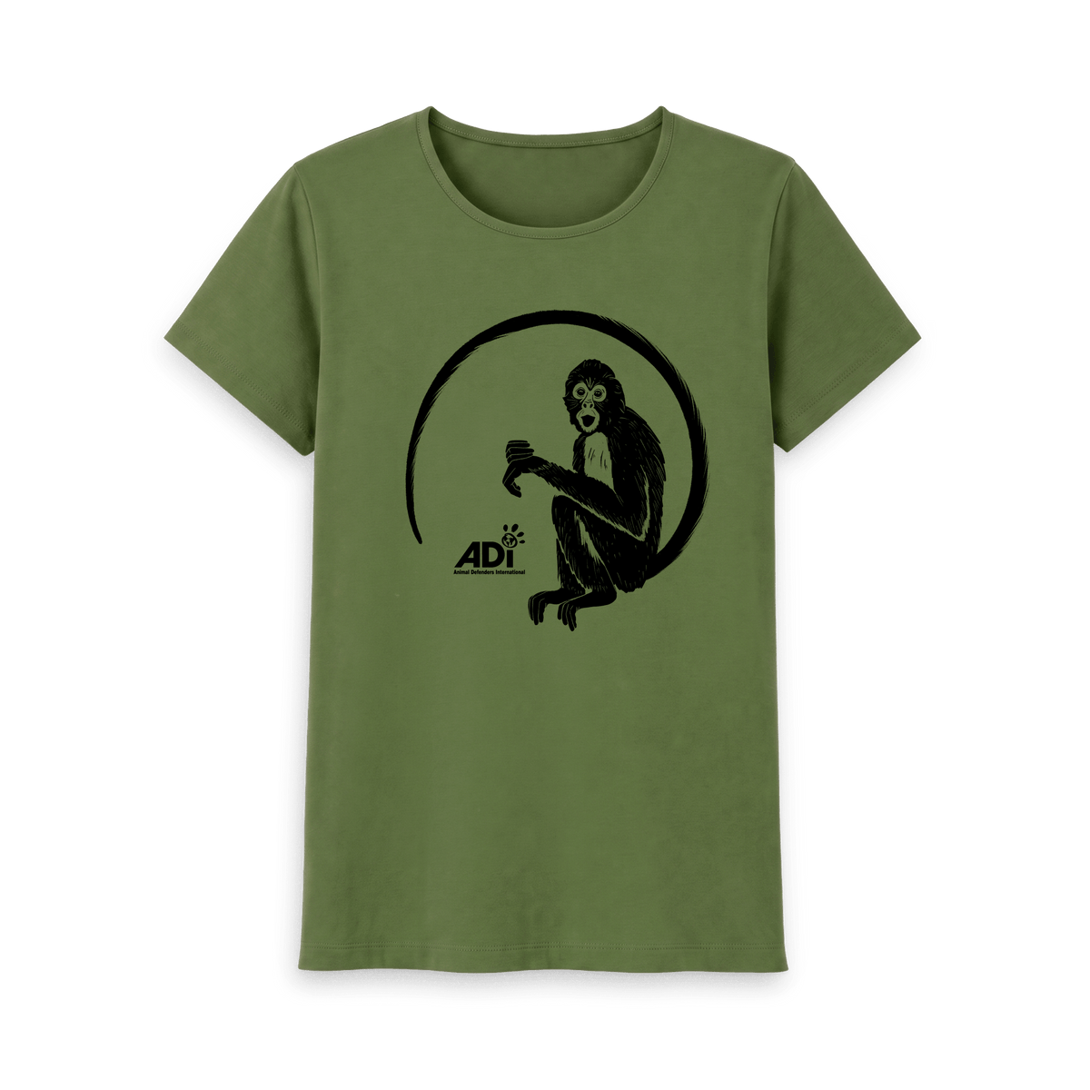 Khaki Printed T-shirt Front
