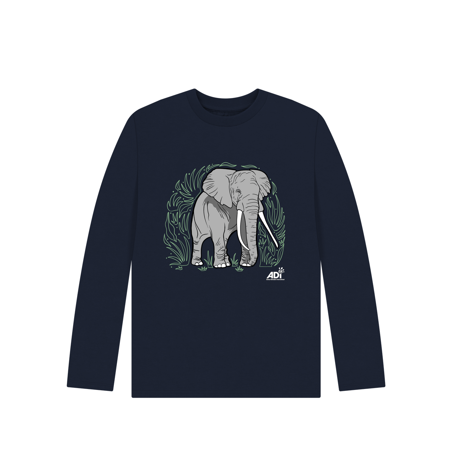 Navy Blue Printed Kids T-Shirt Front