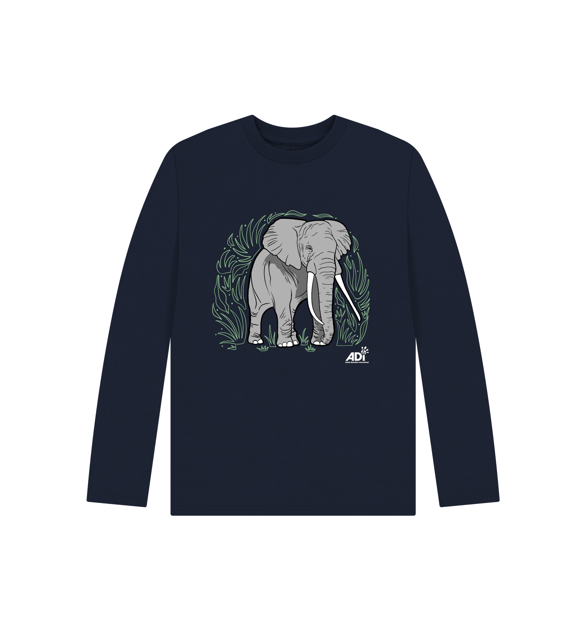 Navy Blue Printed Kids T-Shirt Front